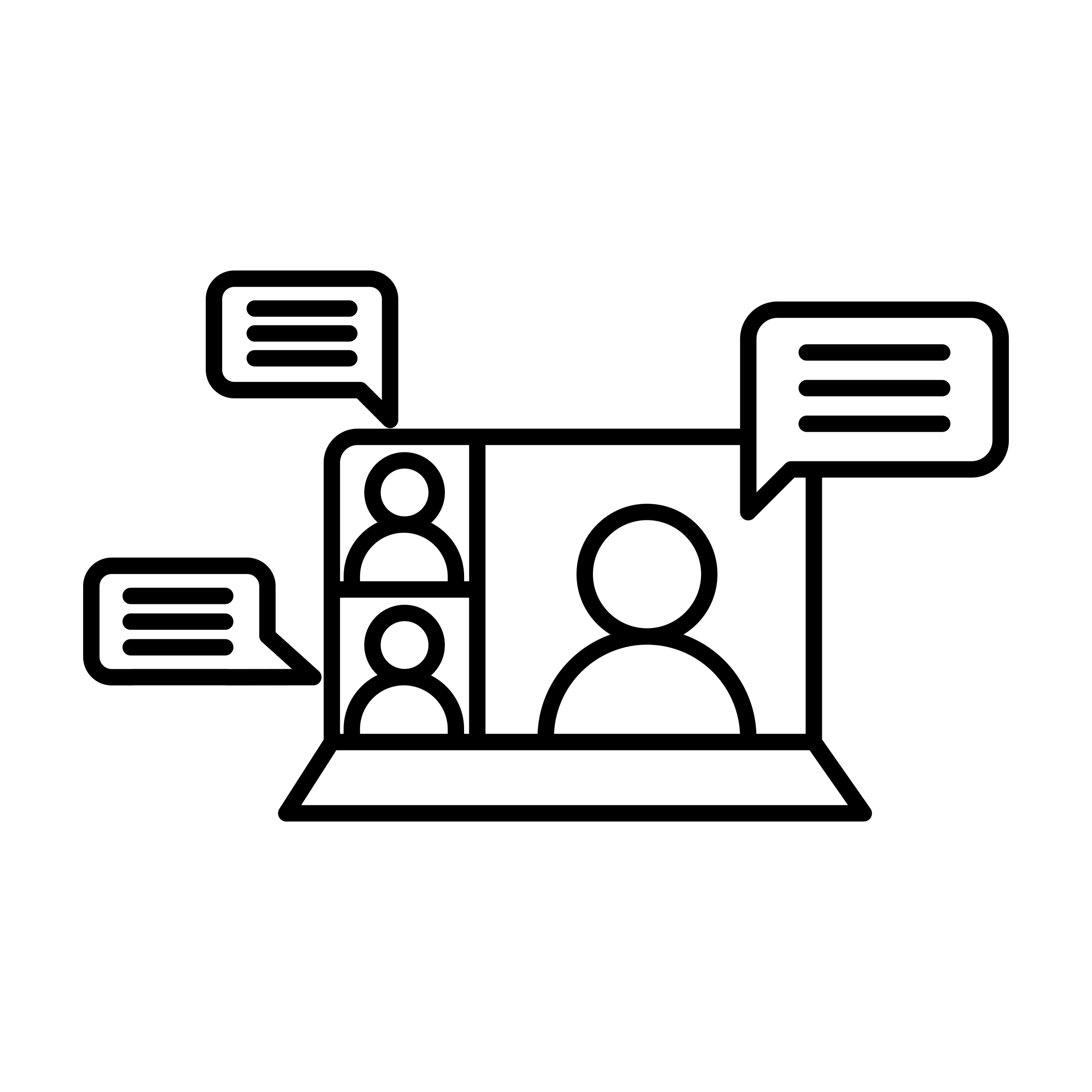 Clipart of a computer screen displaying various users chatting